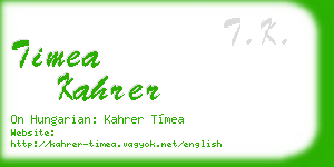 timea kahrer business card